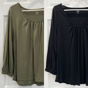 a.n.a. 3/4 Length Sleeve Ruched Blouse Bundle Women’s Size XXL